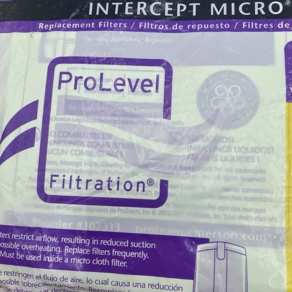 10 Pack Genuine ProTeam Super Coach Pro 10qt Micro‎ Filter Vacuum Bags 107313